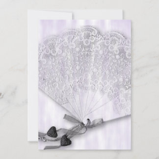 Invitation Mariage de ventilateur en dentelle vintage
