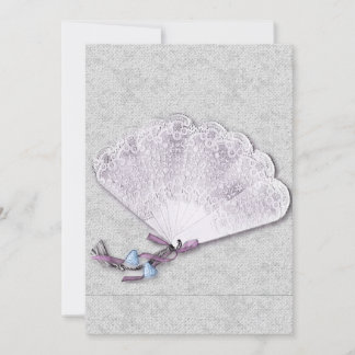 Invitation Mariage de ventilateur en dentelle vintage
