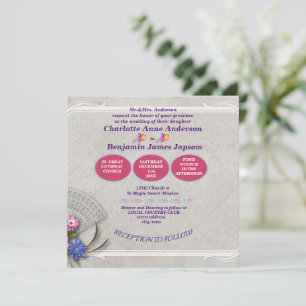 Invitation Mariage de ventilateur japonais élégant