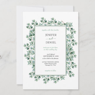 Invitation Mariage de verdure botanique d'eucalyptus
