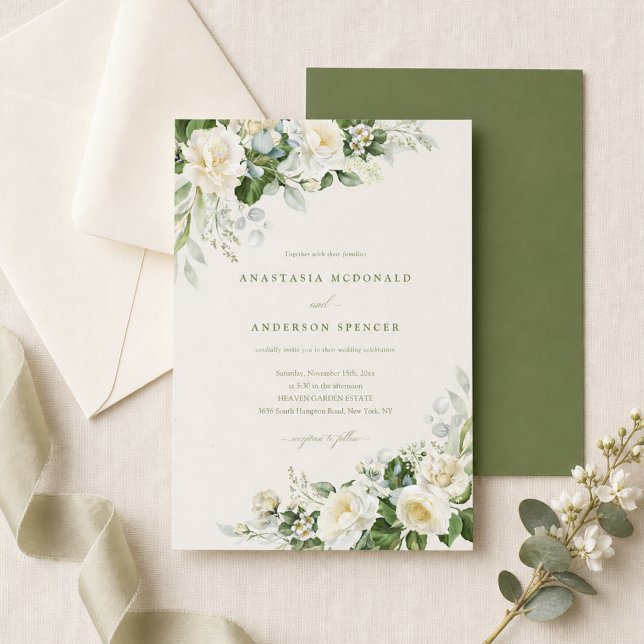 Invitation Mariage de verdure botanique moderne (Créateur téléchargé)