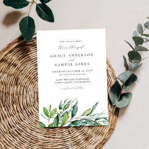 Invitation Mariage de verdure botanique rustique