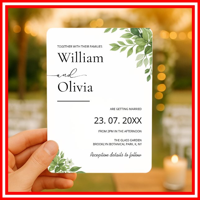Invitation Mariage de verdure d'eucalyptus vert sauge (Créateur téléchargé)