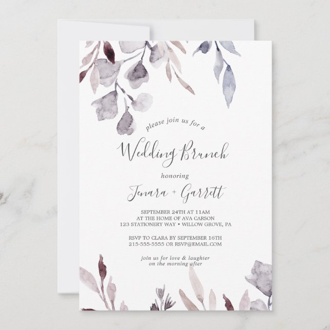 Invitation Mariage de verdure d'hiver Brunch (Devant)