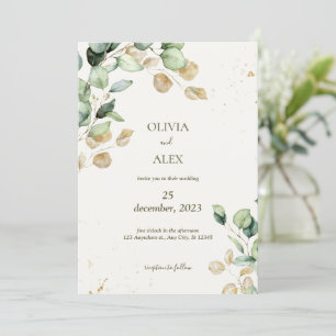 Invitation mariage de verdure eucalyptus