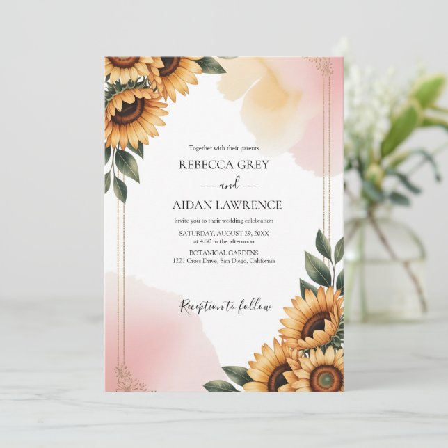 Invitation Mariage de verdure eucalyptus botanique rustique  (Debout devant)