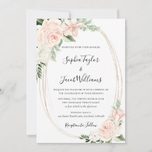 Invitation Mariage de verdure fleurie rose vif