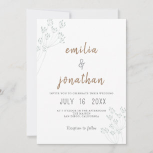 Invitation Mariage de verdure florale