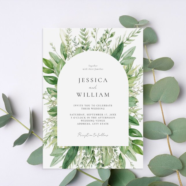 Invitation Mariage de verdure minimaliste Boho (Créateur téléchargé)