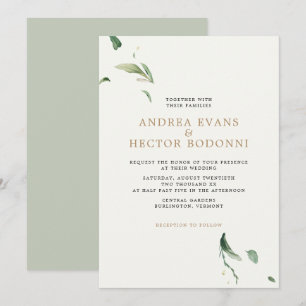 Invitation Mariage de verdure minimaliste et élégant