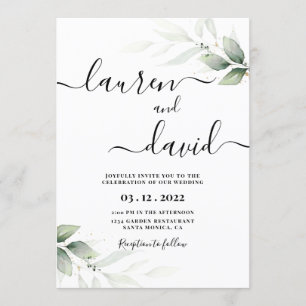Invitation mariage de verdure minimaliste simple