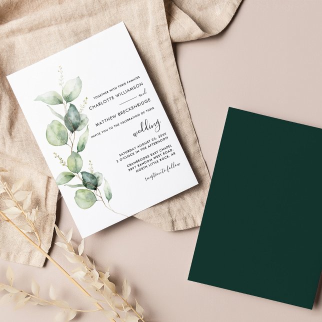 Invitation Mariage de verdure moderne Eucalyptus (Eucalyptus Wedding Invitation)