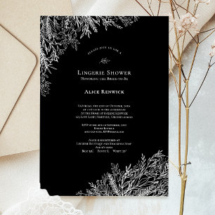 Invitation Mariage de verdure noir et blanc Lingerie Douche
