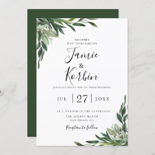 Invitation Mariage de verdure rustique chic