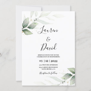 Invitation mariage de verdure simple