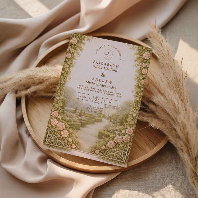 Invitation Mariage de vigne dans un jardin rustique (Créateur téléchargé)