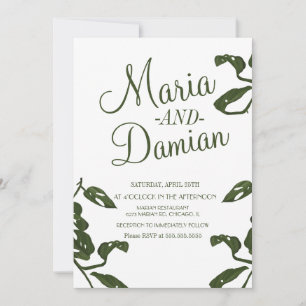 Invitation Mariage de Vigne de Fromage Monstera Tropicale