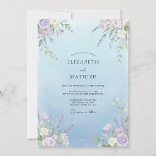 Invitation Mariage de Vigne Lilas Céleste