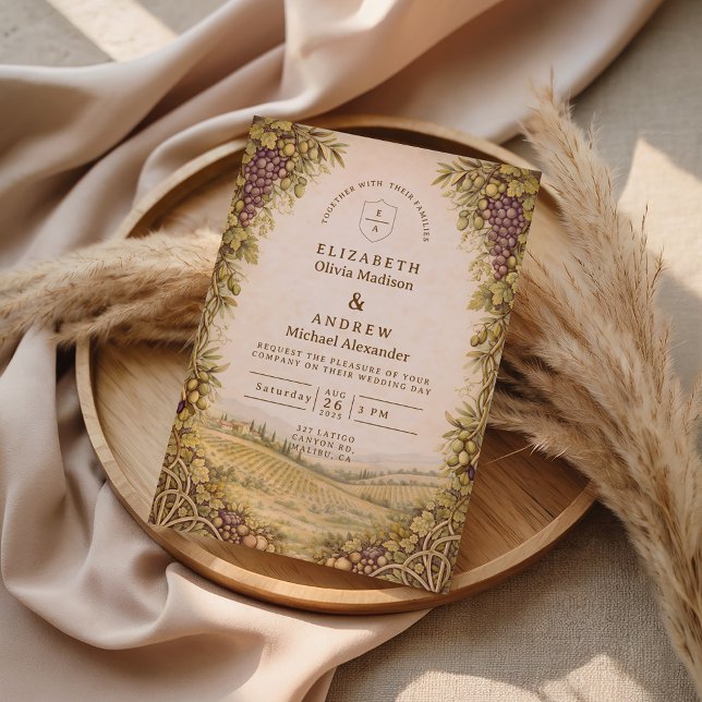 Invitation Mariage de vignoble à la campagne rustique (Créateur téléchargé)