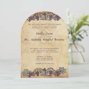 Invitation Mariage de vignoble Art Nouveau vintage