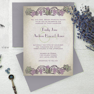 Invitation Mariage de vignoble Art Nouveau vintage