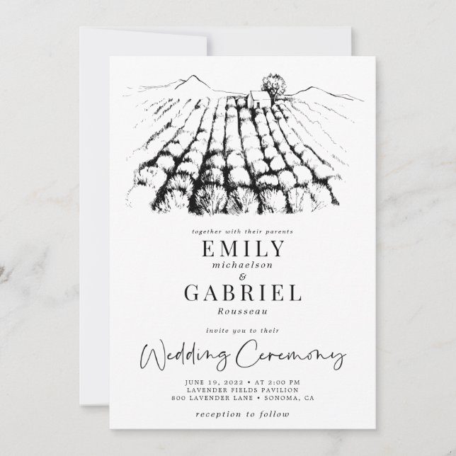 Invitation Mariage de vin moderne (Devant)