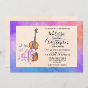 Invitation Mariage de violon, de chaussures de ballet et de p