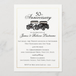 Invitation Mariage de voiture antique