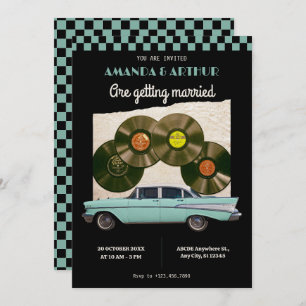 Invitation Mariage de voiture classique vintage