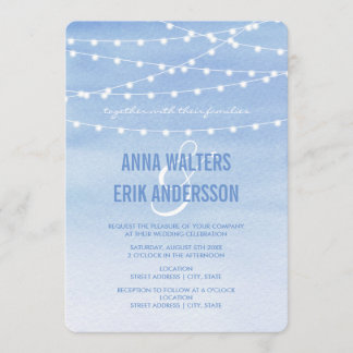 Invitation Mariage de voyants de chaîne aquarelle