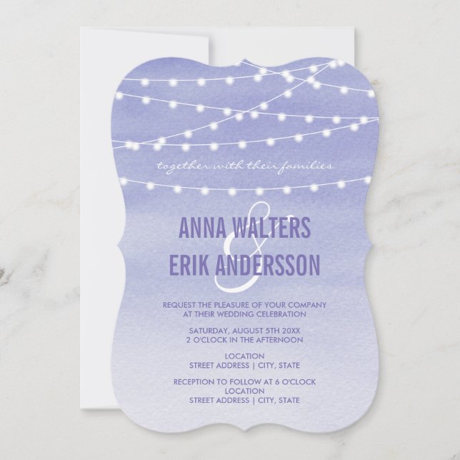 Invitation Mariage de voyants de chaîne aquarelle (Devant)