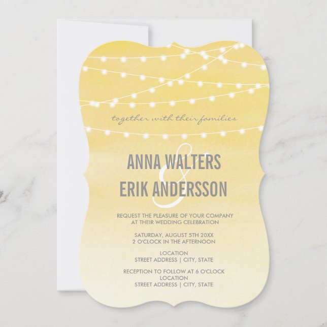 Invitation Mariage de voyants de chaîne d'aquarelle (Devant)