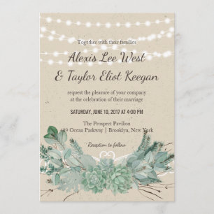 Invitation Mariage de voyants de chaîne Love-Succulent