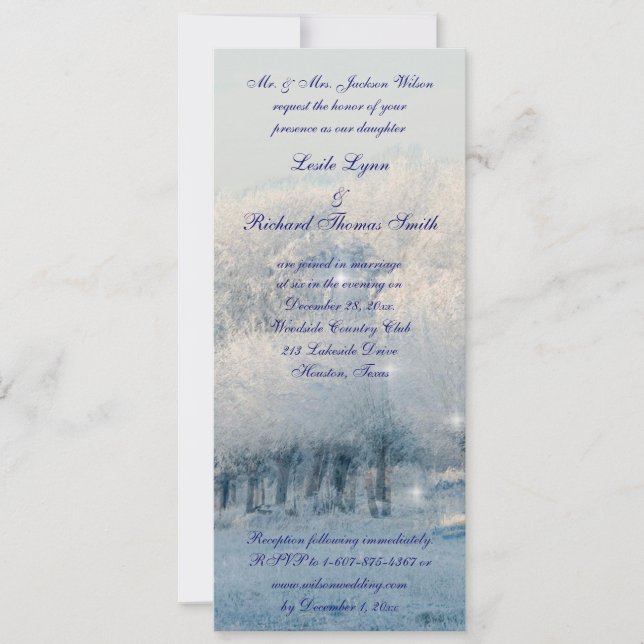 Invitation Mariage de Winter Wonderland (Devant)