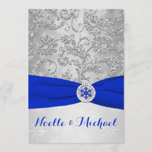 Invitation Mariage de Winter Wonderland  Crystal Buckle  Bleu