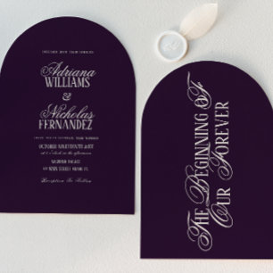 Invitation Mariage Début de Notre Éternité Prune