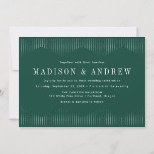 Invitation Mariage Deco à Points Verts