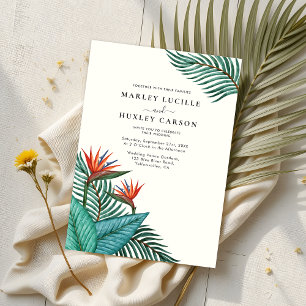 Invitation Mariage Décontracté à feuilles de palmier tropical