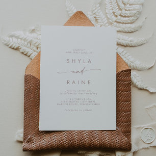 Invitation Mariage Décontracté Boho Chic Blush