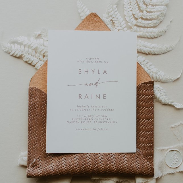 Invitation Mariage Décontracté Boho Chic Blush (Créateur téléchargé)