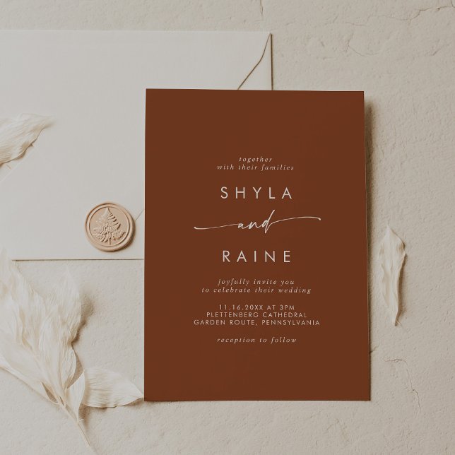 Invitation Mariage Décontracté Boho Chic Terracotta (Créateur téléchargé)