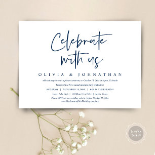 Invitation Mariage décontracté, célébration de l'élopement, c