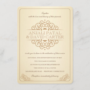 Invitation Mariage décontracté contemporain de rouleaux