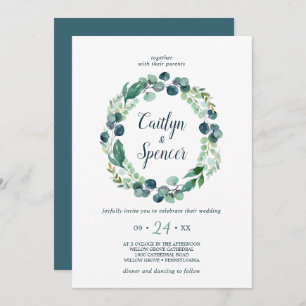 Invitation Mariage Décontracté de couronnes vertes