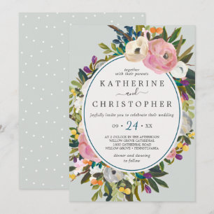 Invitation Mariage Décontracté de fleurs peint