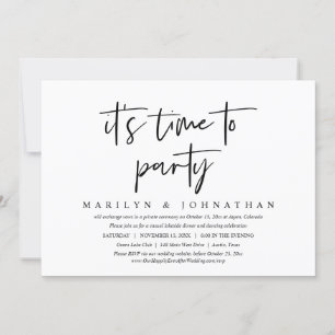 Invitation Mariage Décontracté en Intime, Il Est Temps de Fai