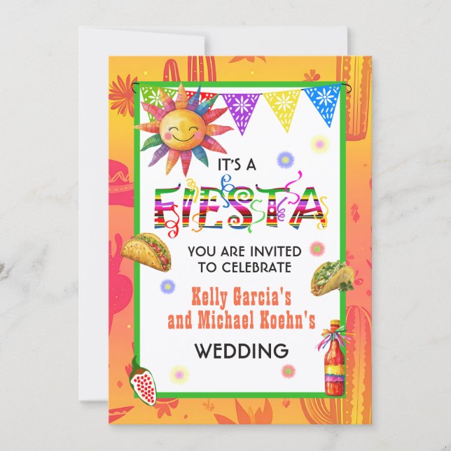 Invitation Mariage décontracté Fiesta (Devant)