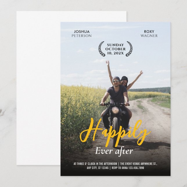 Invitation Mariage Décontracté moderne Fun (Devant / Derrière)