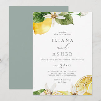 Invitation Mariage Décontracté moderne Lemon Garden