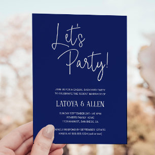 Invitation Mariage Décontracté Réception Elopée Bleu Faisons 